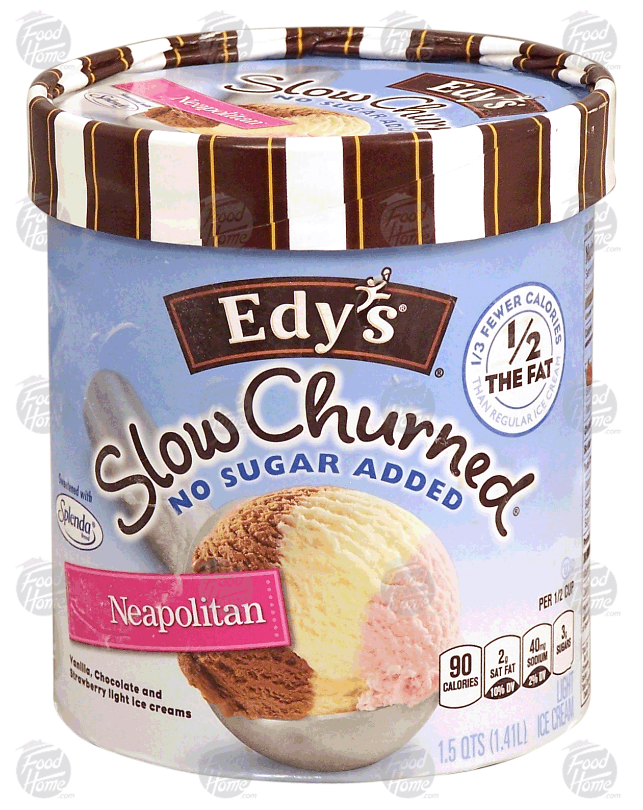 Edy's&nbsp;Slow Churned&nbsp;neapolitan light ice cream, no sugar added Full-Size Picture